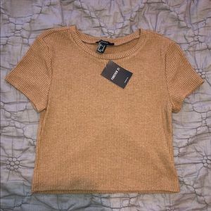 Forever 21 - Camel-Colored Short Sleeve Crop Top